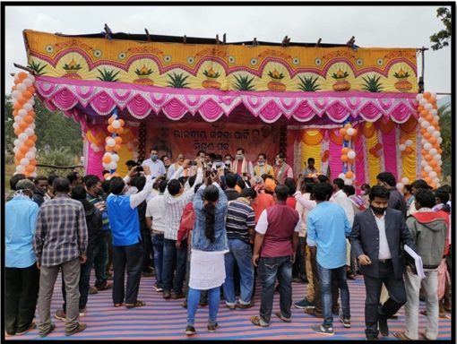 Shri. Bishweswar Tudu laid foundation stone of EMRS Tumudibandha Block in Odisha