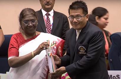 EMRS teacher Shri Sidharth Yonzone conferred National Teachers Award 2022.